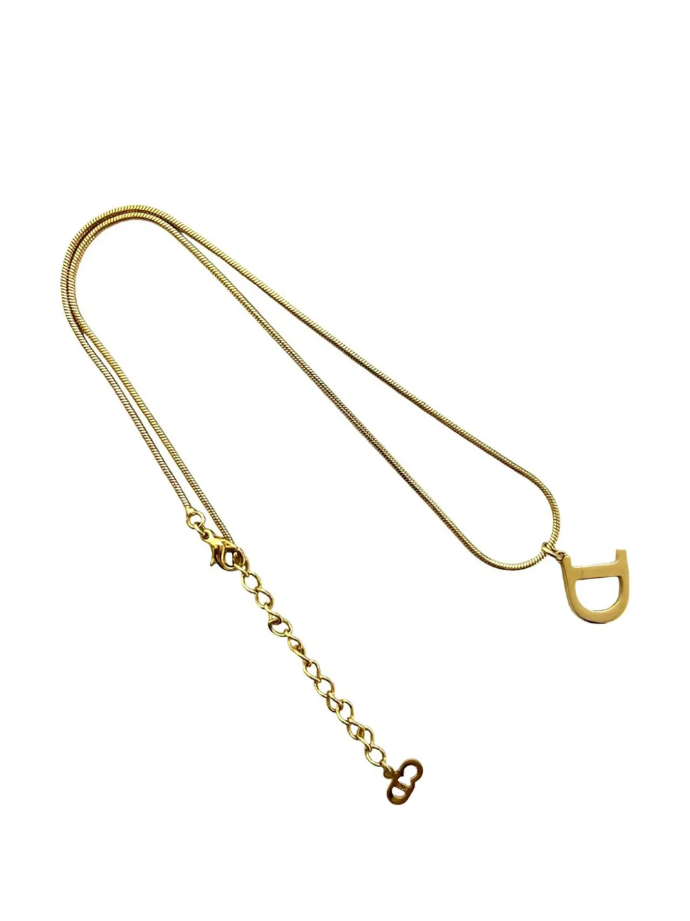 Christian Dior Pre-Owned 2000-2010 Gold Plated CD Logo Pendant Necklace costume necklace - Oro