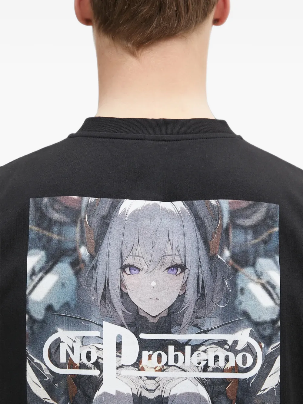 NO PROBLEMO T-shirt met print Zwart