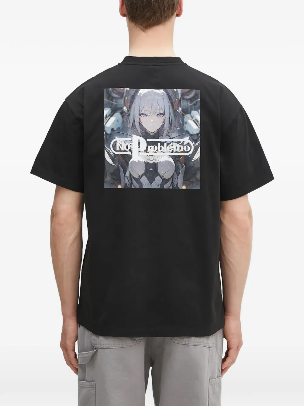 NO PROBLEMO T-shirt met print Zwart