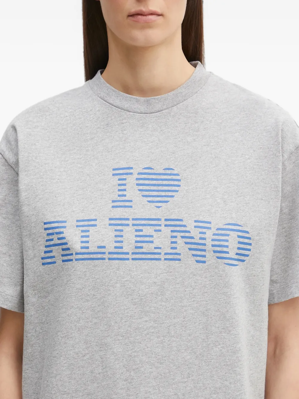 NO PROBLEMO Ruimvallend T-shirt met grafische print Grijs