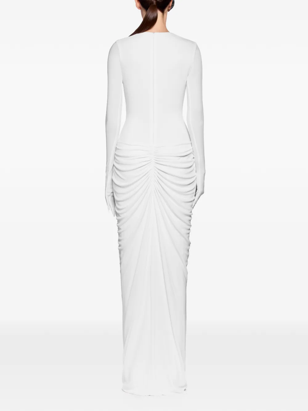 CHATS BY C.DAM ZAYRA maxi-jurk met lange mouwen Wit