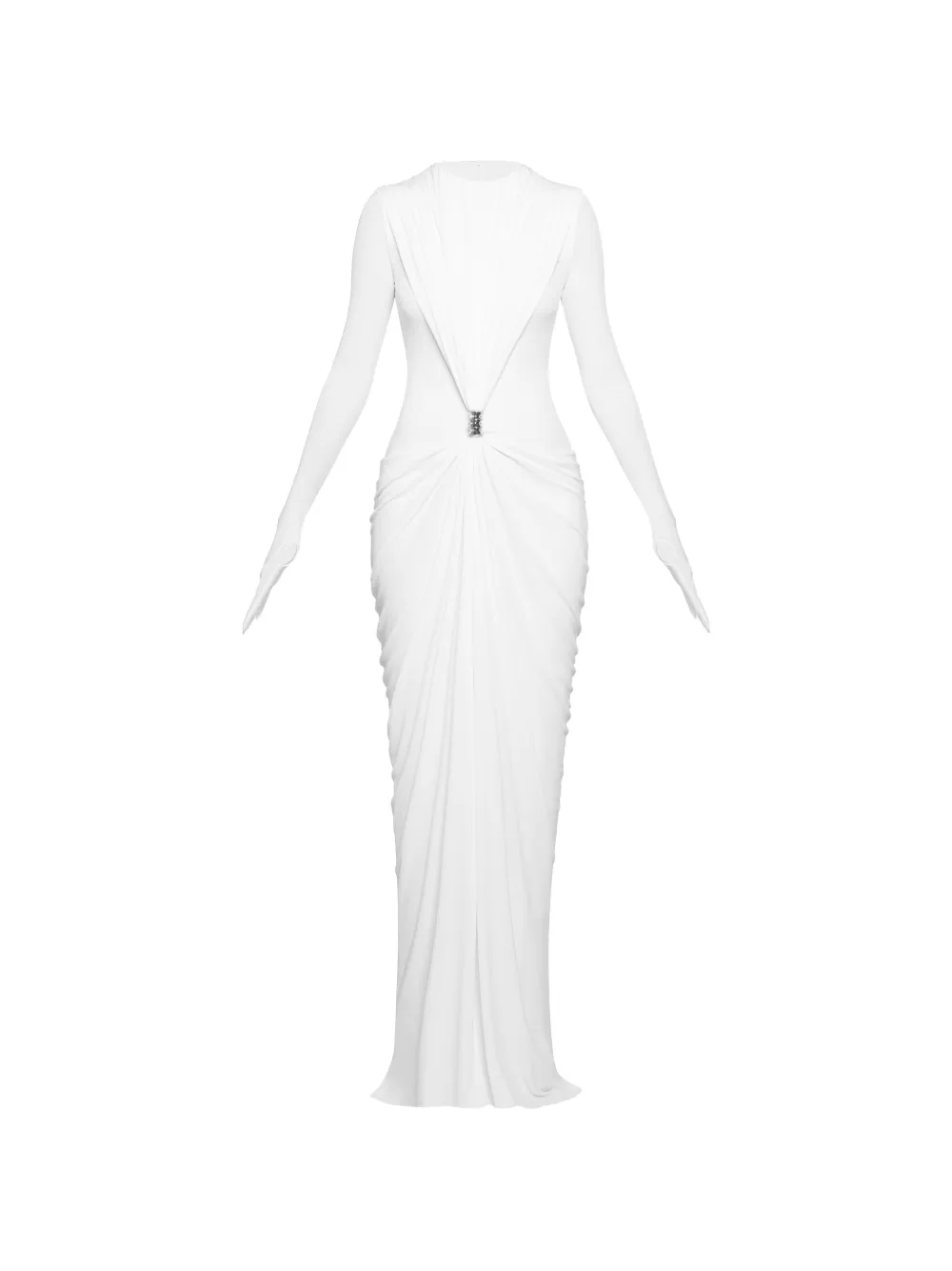 CHATS BY C.DAM ZAYRA maxi-jurk met lange mouwen Wit