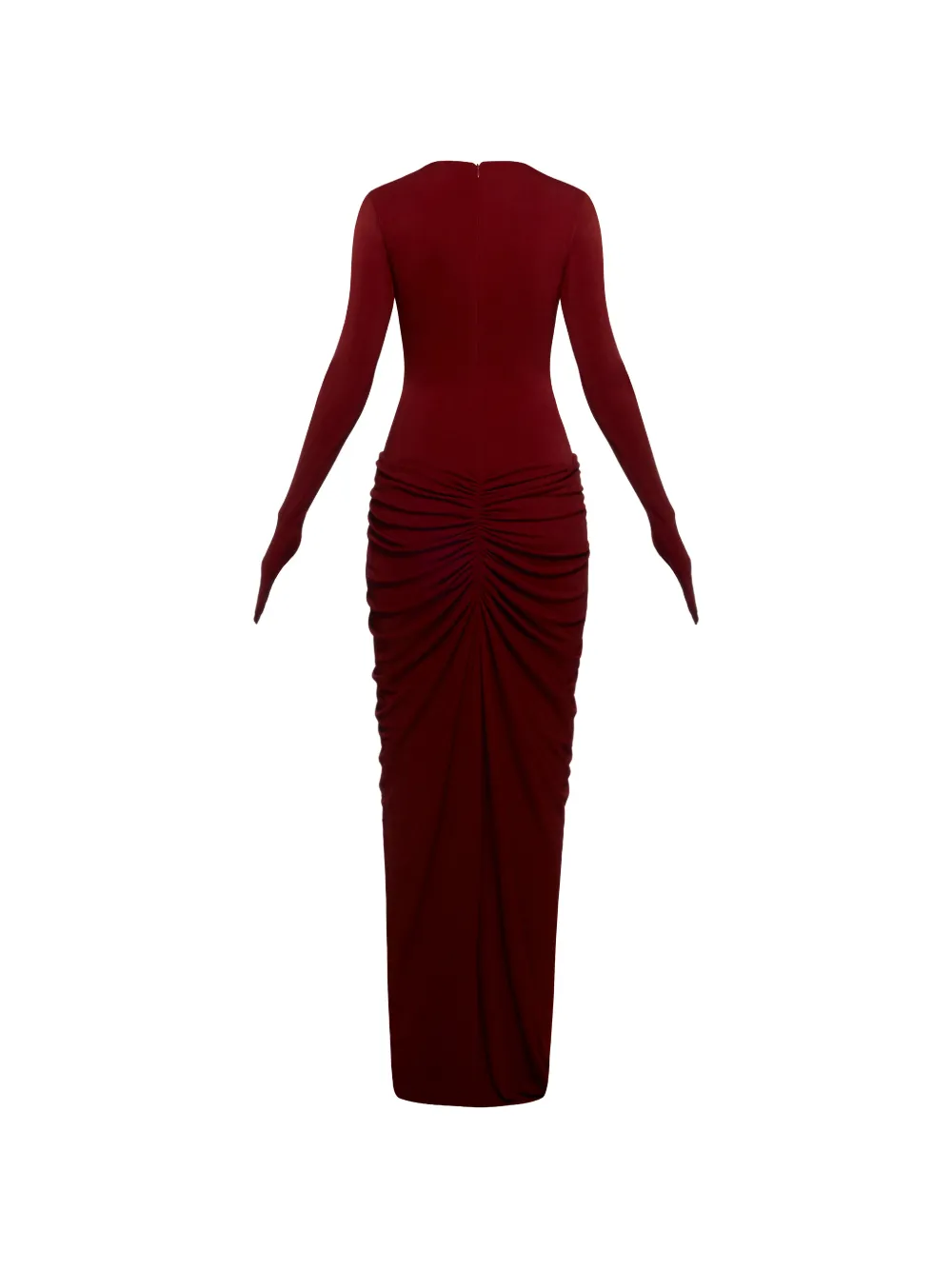 CHATS BY C.DAM Zayra gedrapeerde jurk met lange mouwen Rood