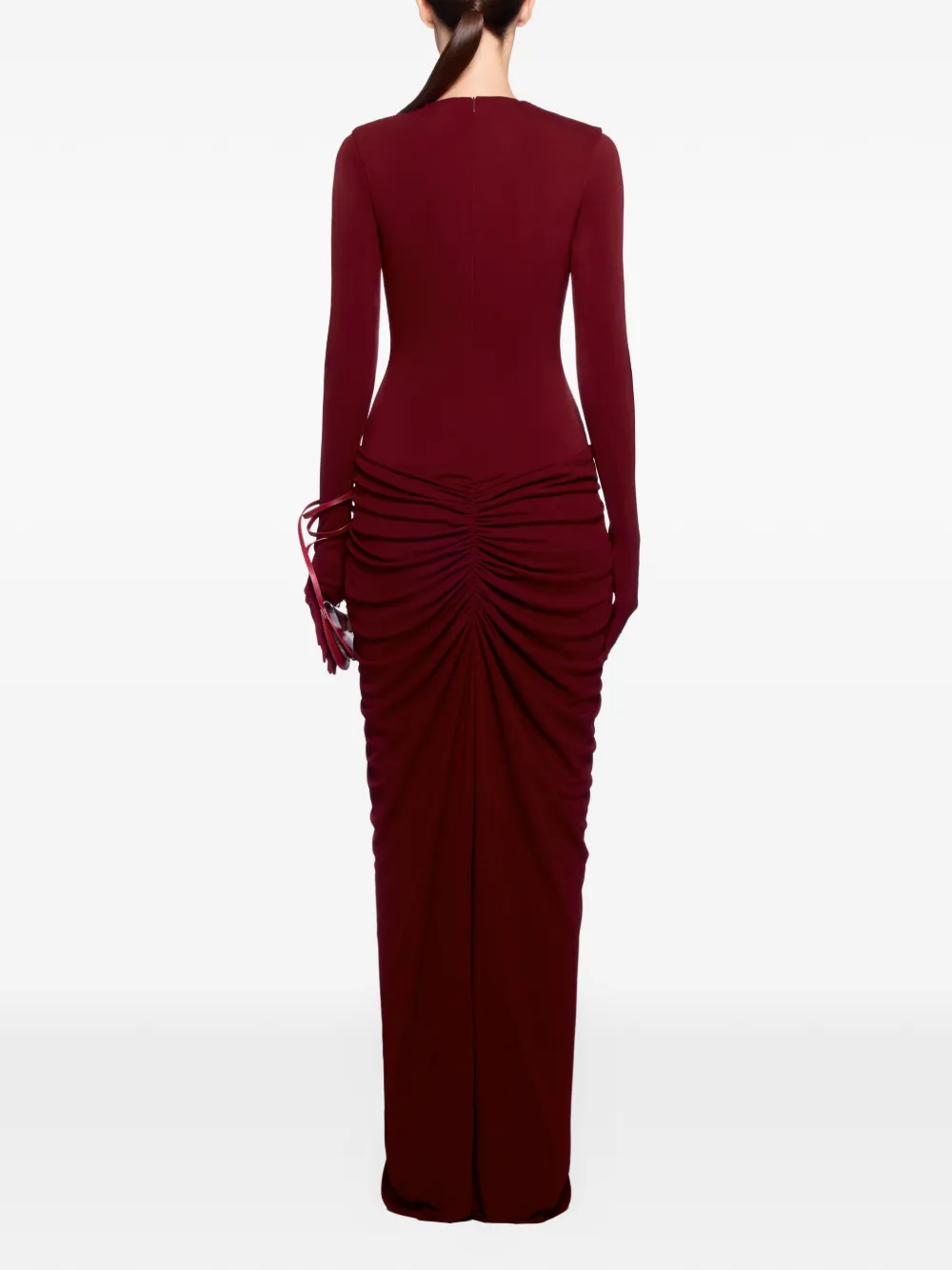 CHATS BY C.DAM Zayra gedrapeerde jurk met lange mouwen Rood