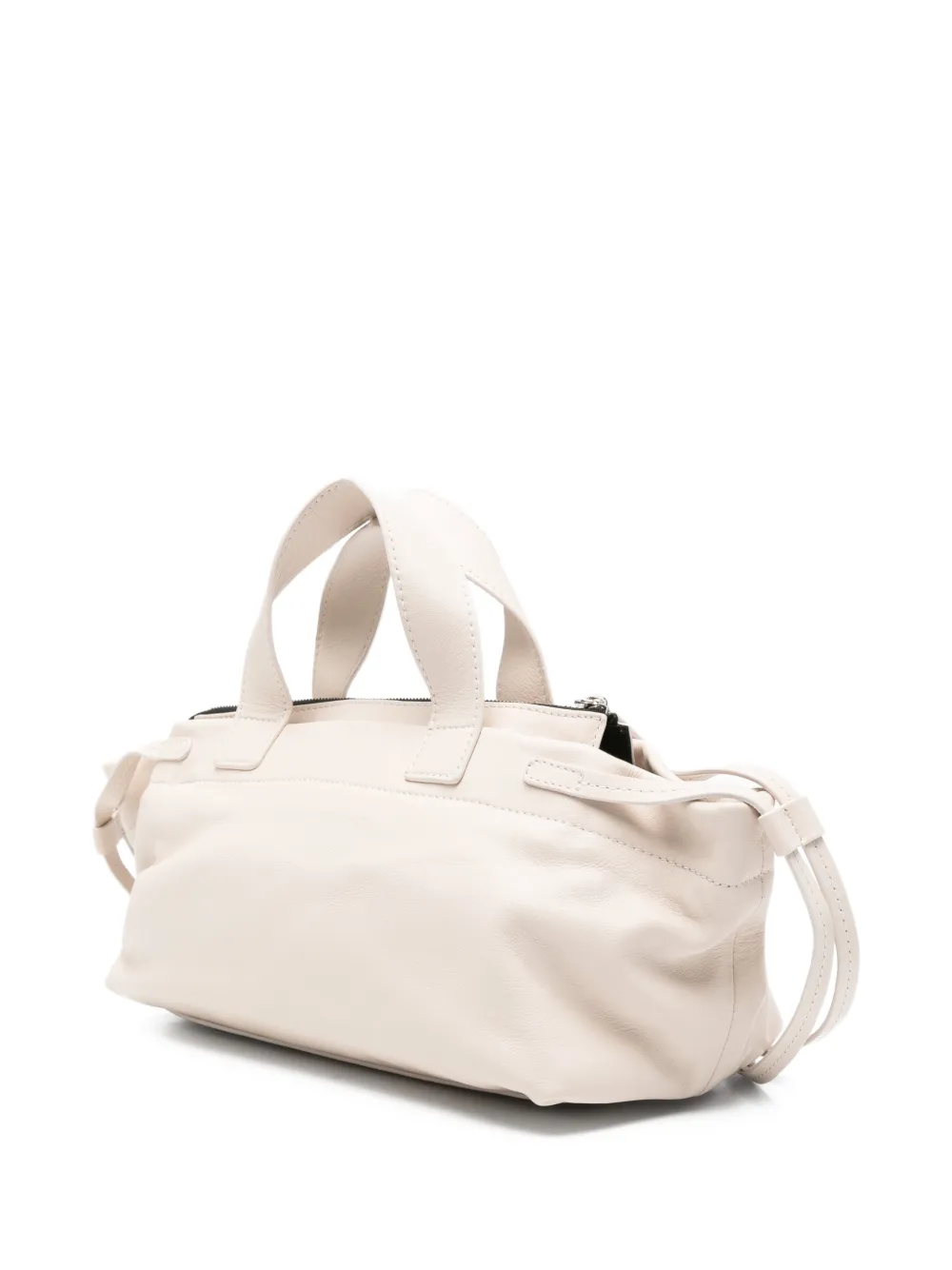  Vic Matie Zip Leather Tote Bag - Neutrals 