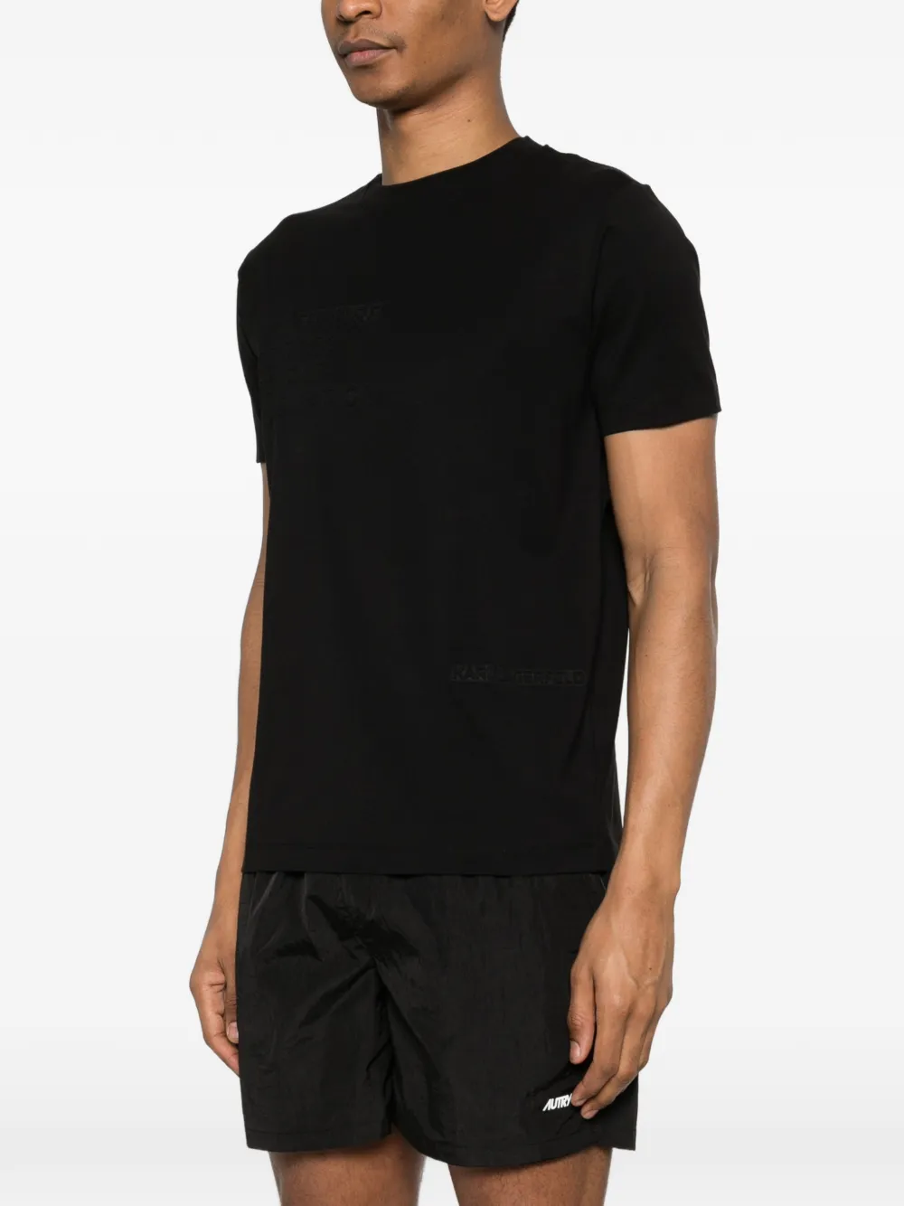  Karl Lagerfeld Letter-embossed T-shirt - Black 