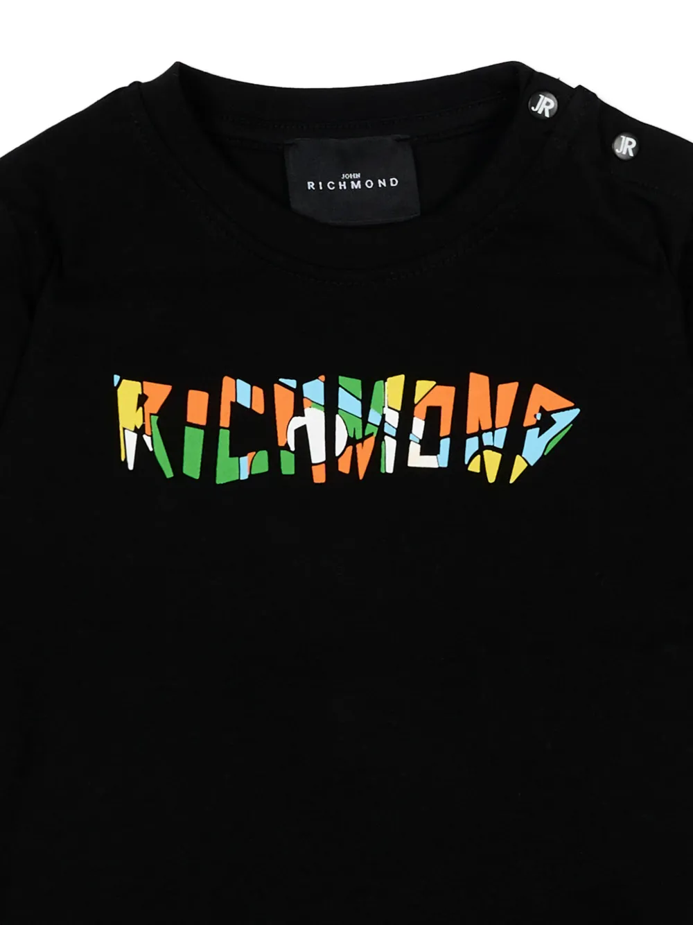  John Richmond Junior Multicoloured Logo T-shirt - Black 