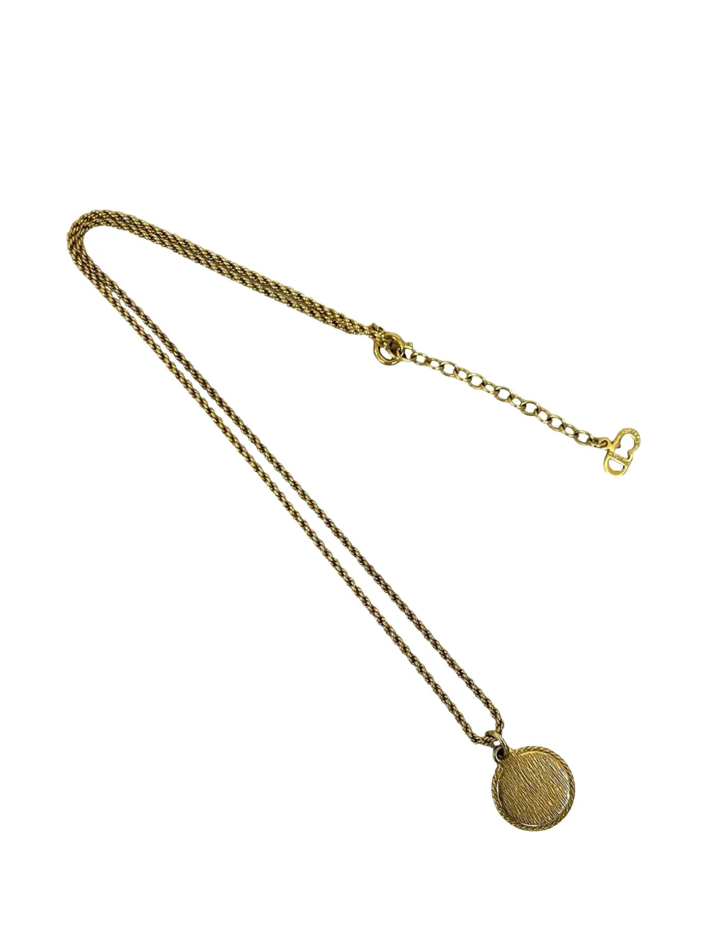 1980-2000 Gold Plated Logo Round Emblem Pendant Necklace Costume Necklace