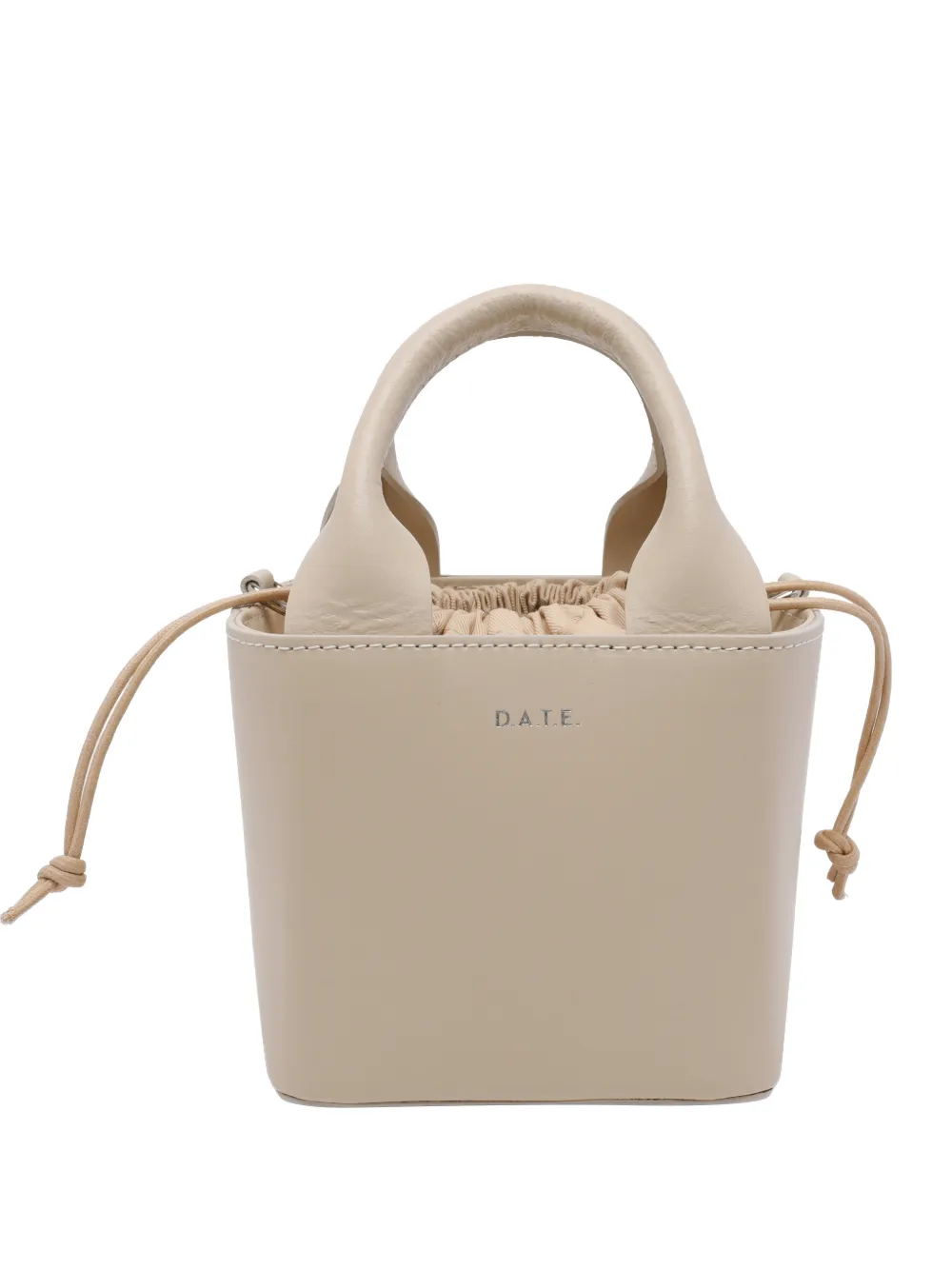 D.A.T.E. Cubo leather handbag - Toni neutri