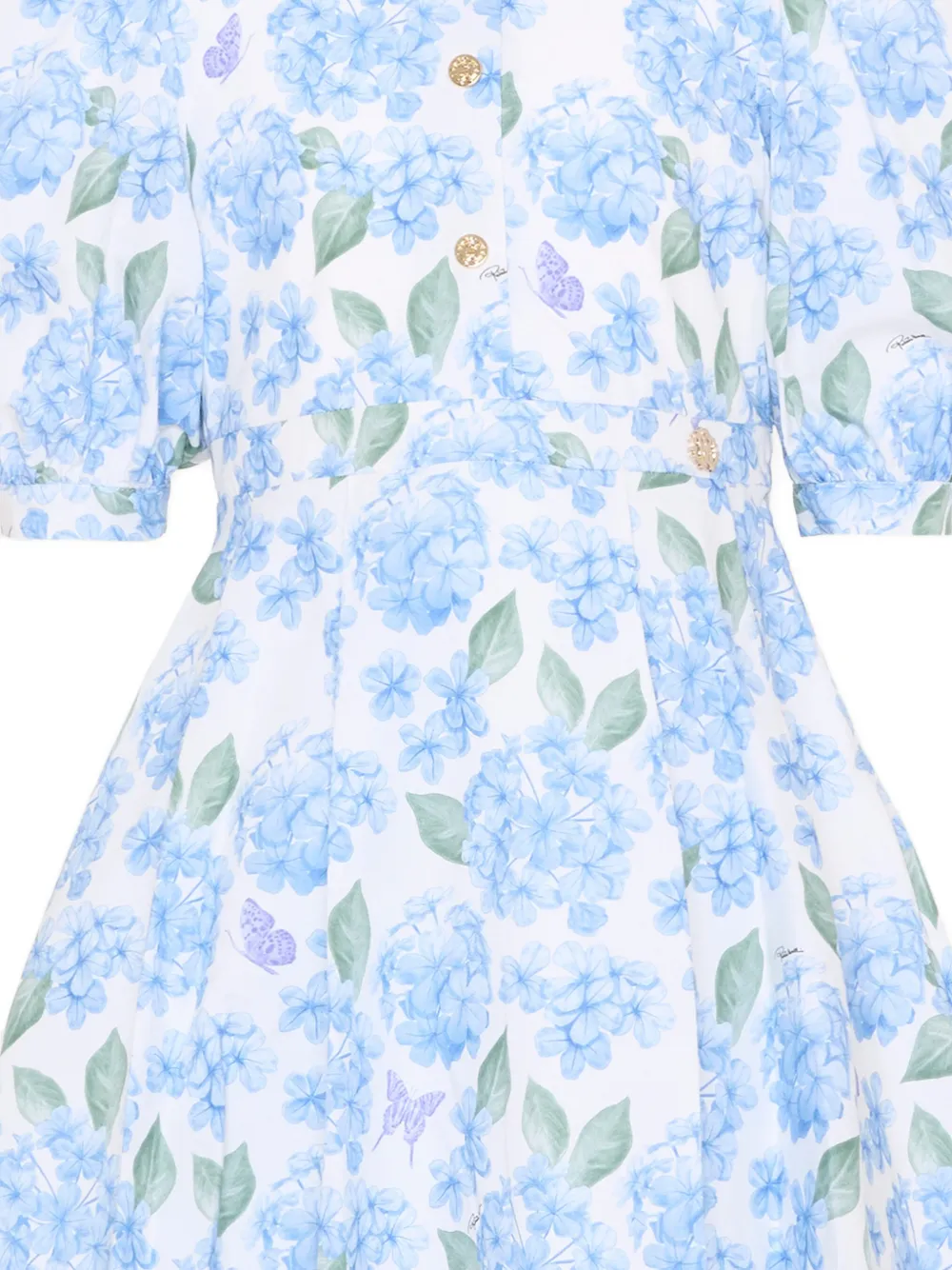 Roberto Cavalli Junior Jurk met bloemenprint Blauw