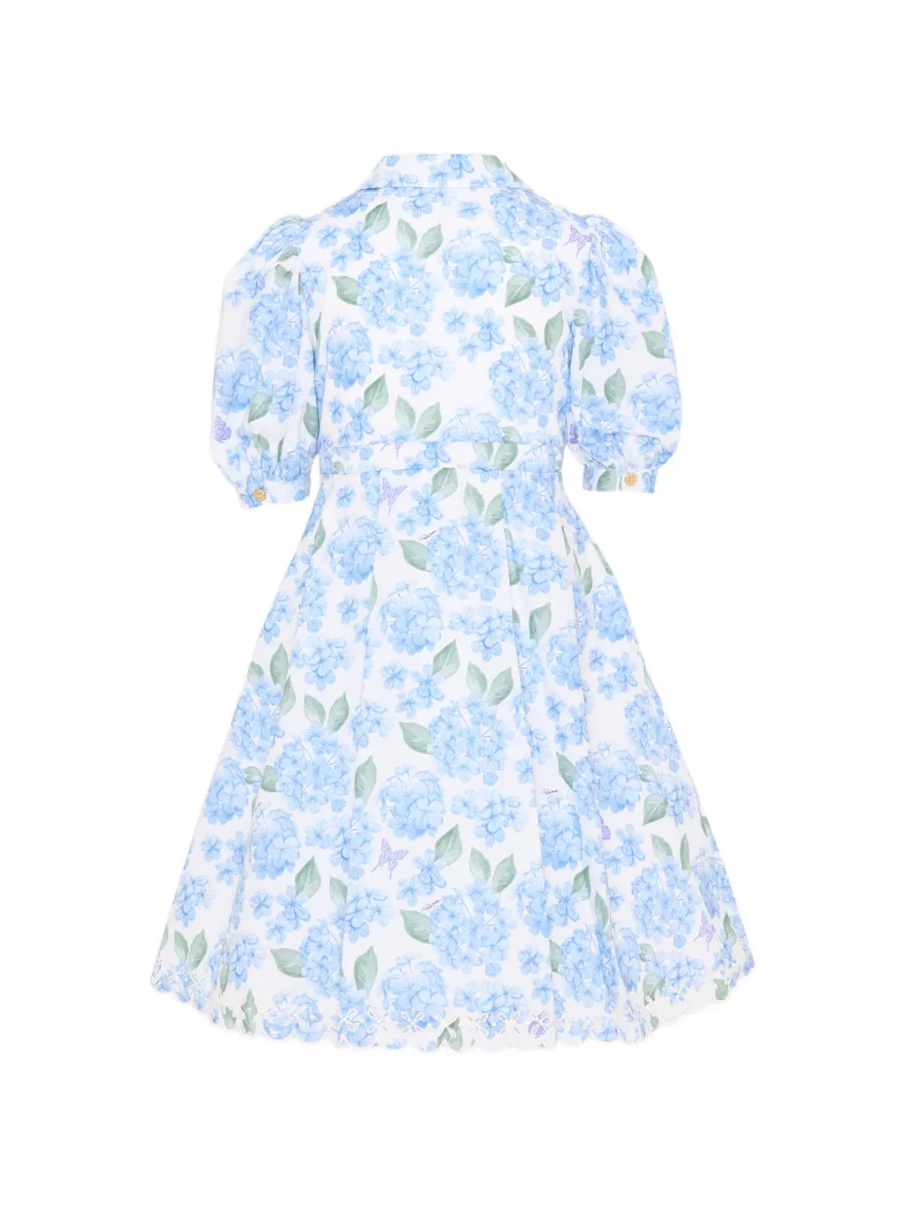 Roberto Cavalli Junior Jurk met bloemenprint Blauw