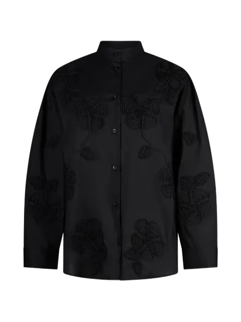 LIU JO embroidered mandarin-collar shirt