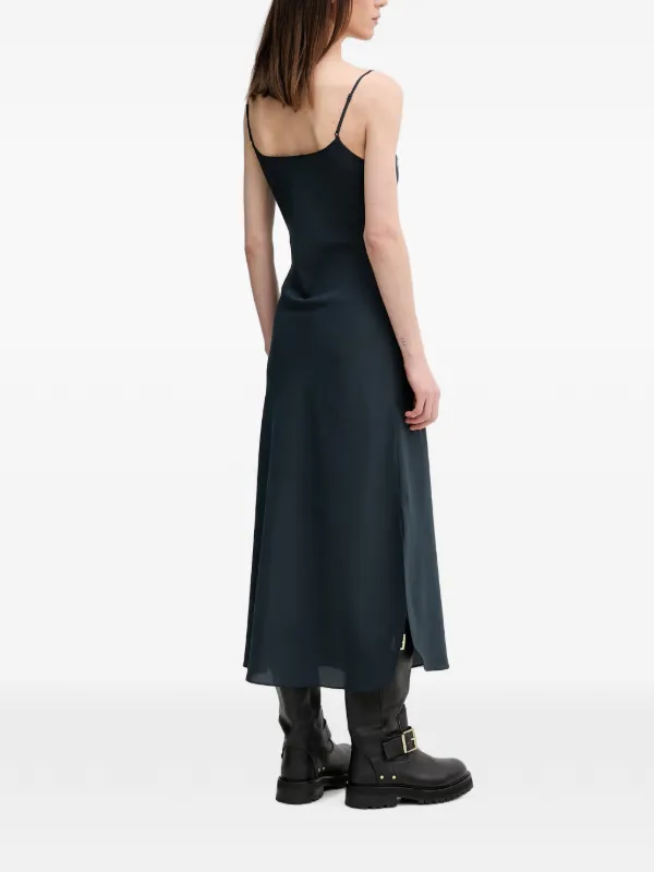 AllSaints Hadley cowl-neck side-slit Maxi Dress | Blue