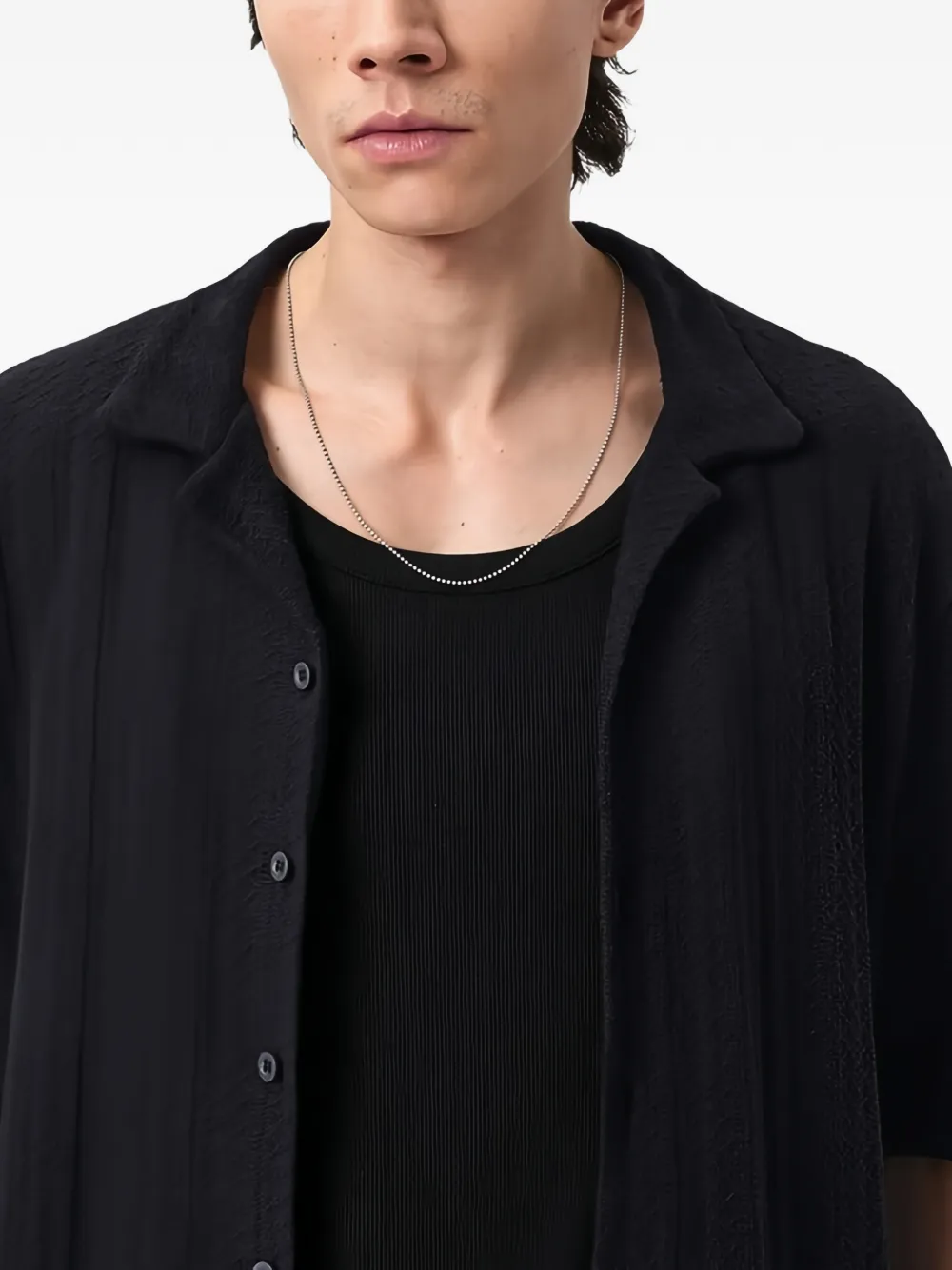 AllSaints Overhemd met korte mouwen Zwart