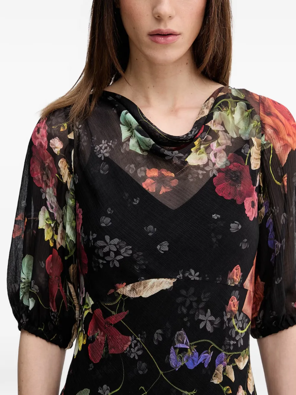 AllSaints Tiwa maxi-jurk met bloemenprint Zwart