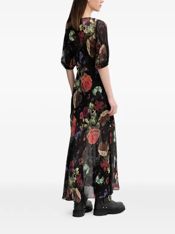 all saints black floral dress AllSaints Tiwa floral-print Maxi | allsaints has been crafting