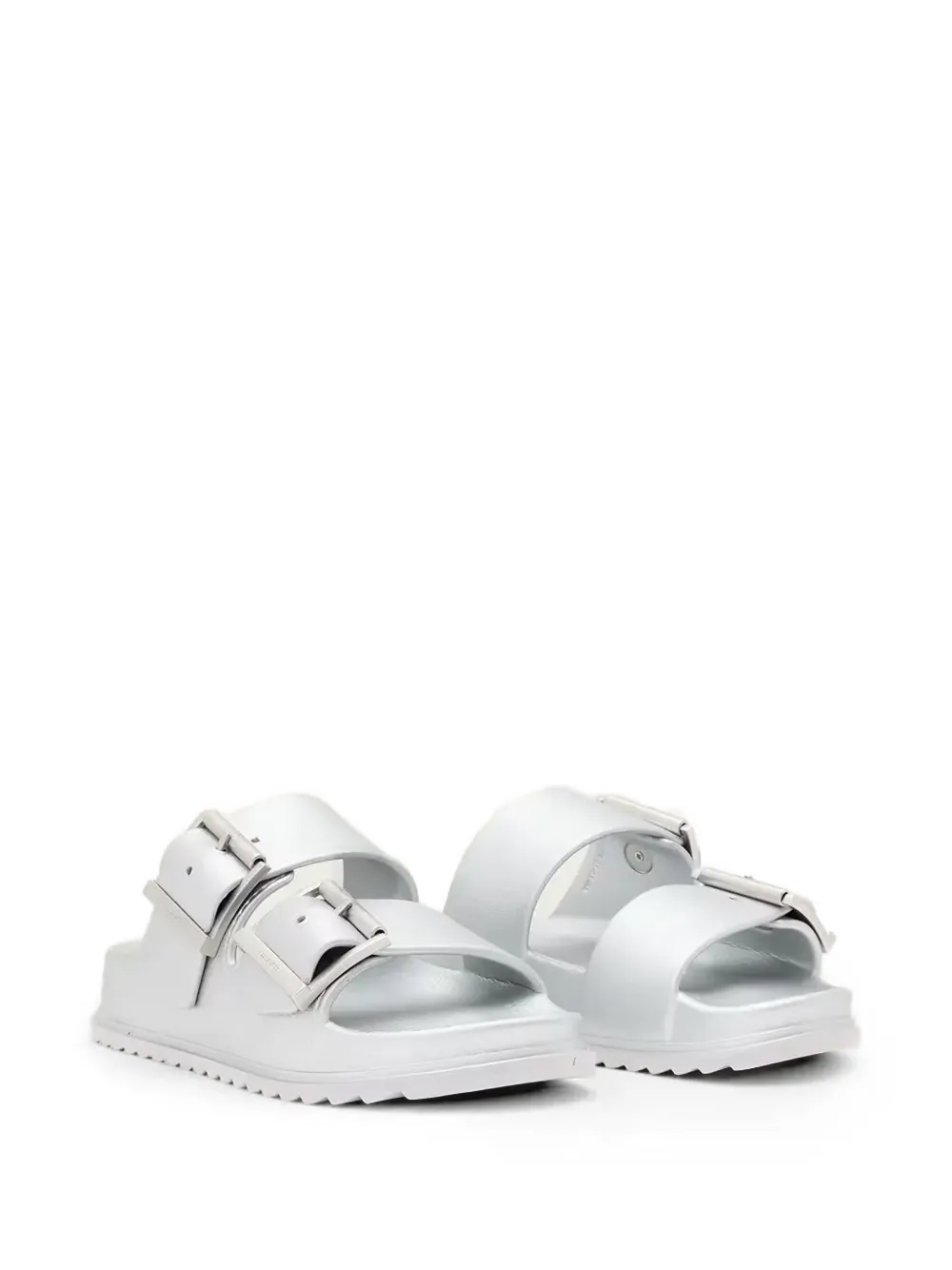 AllSaints double-buckle sandals Zilver