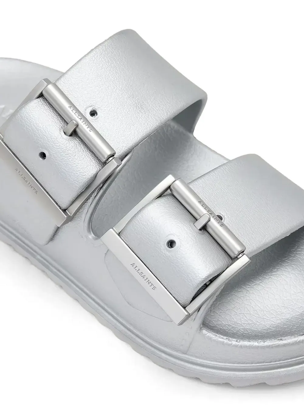 AllSaints double-buckle sandals Zilver