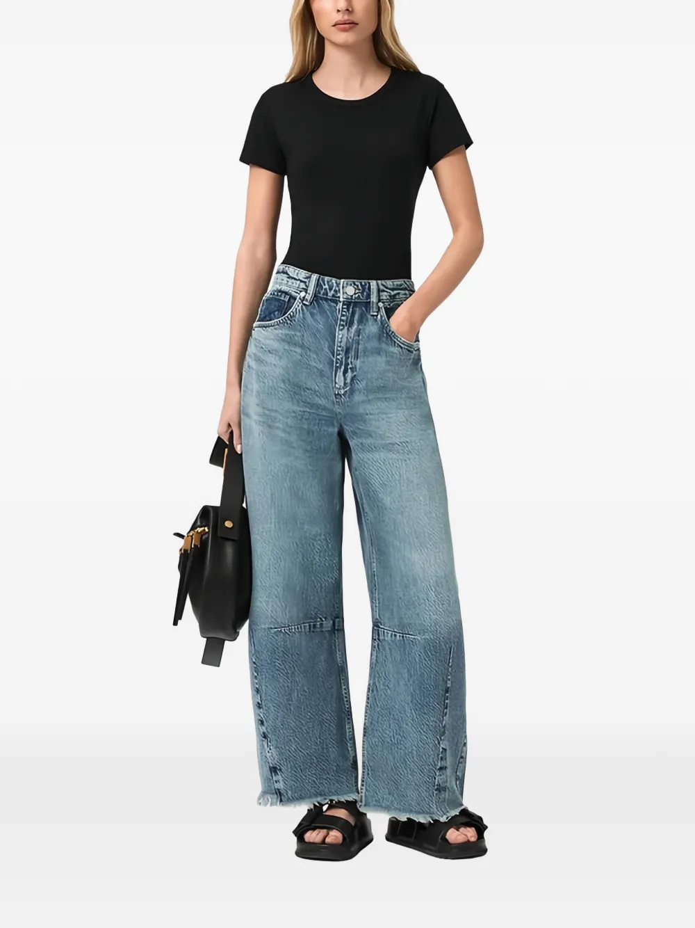 AllSaints frayed-hem jeans - Blu