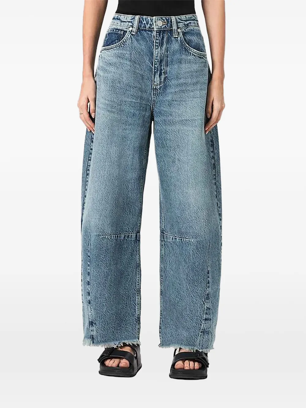 AllSaints frayed-hem jeans - Blu