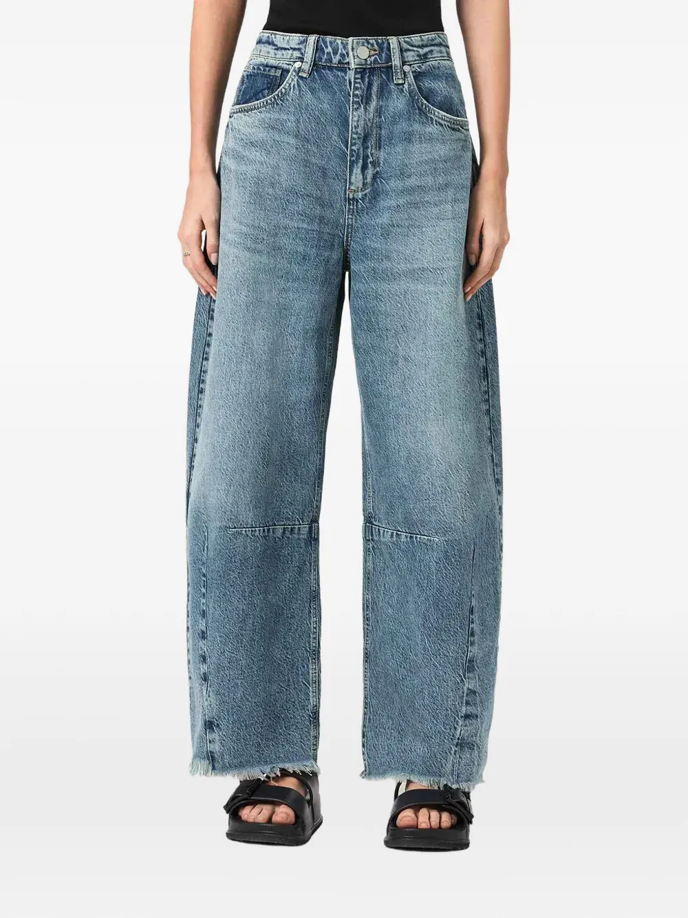 AllSaints frayed-hem jeans - Blu