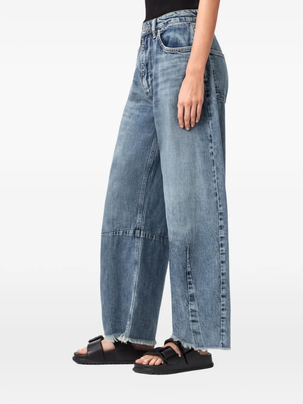 AllSaints frayed-hem jeans - Blu