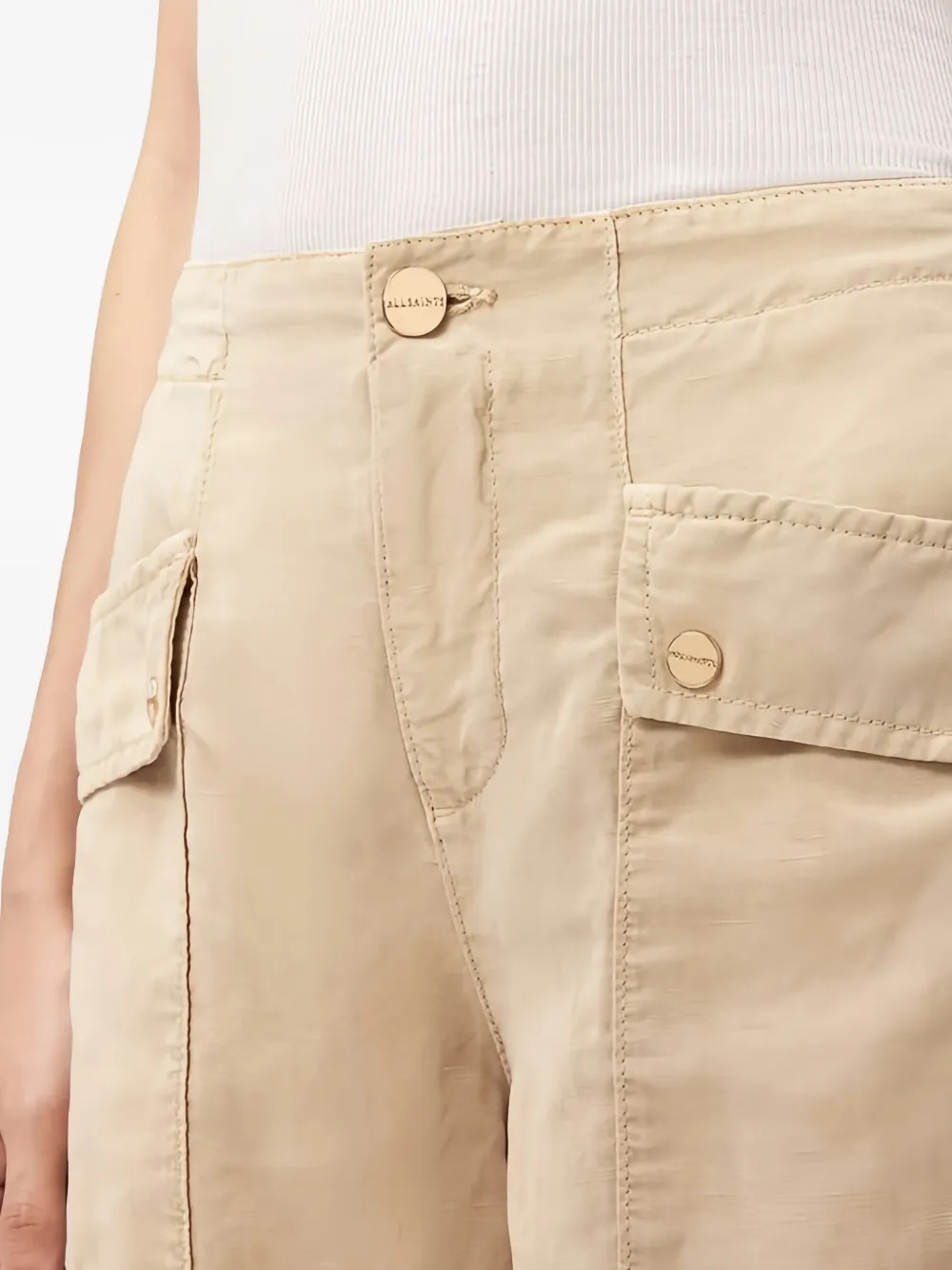 AllSaints Broek met zak Beige