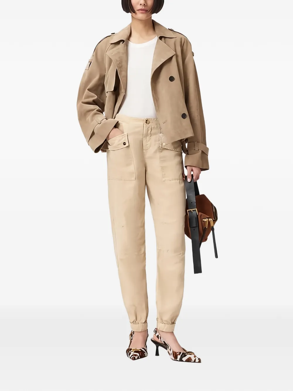 AllSaints Broek met zak Beige