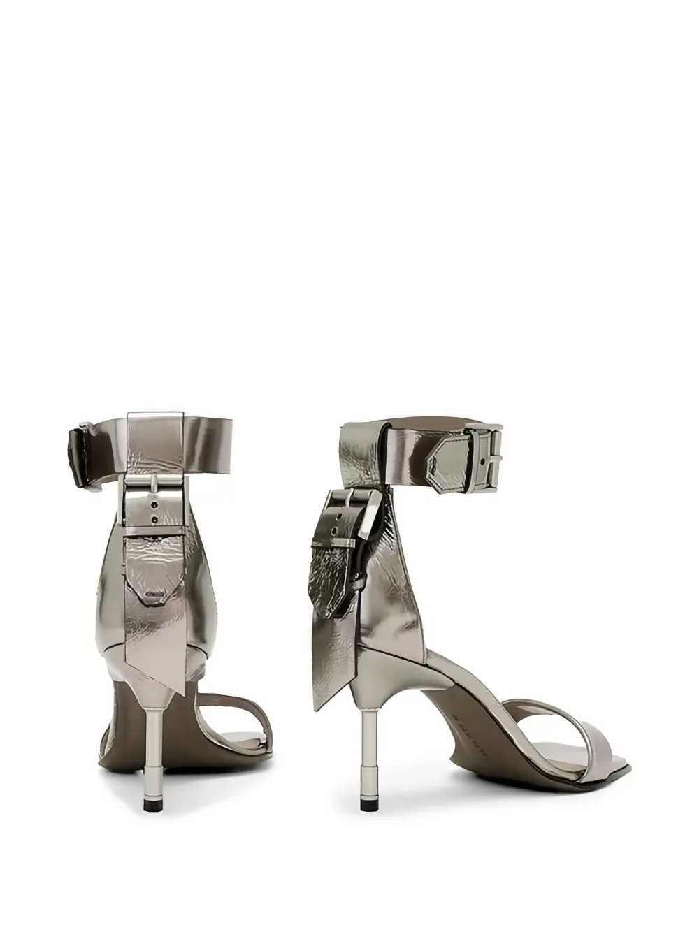 AllSaints Noir leather sandals Zilver