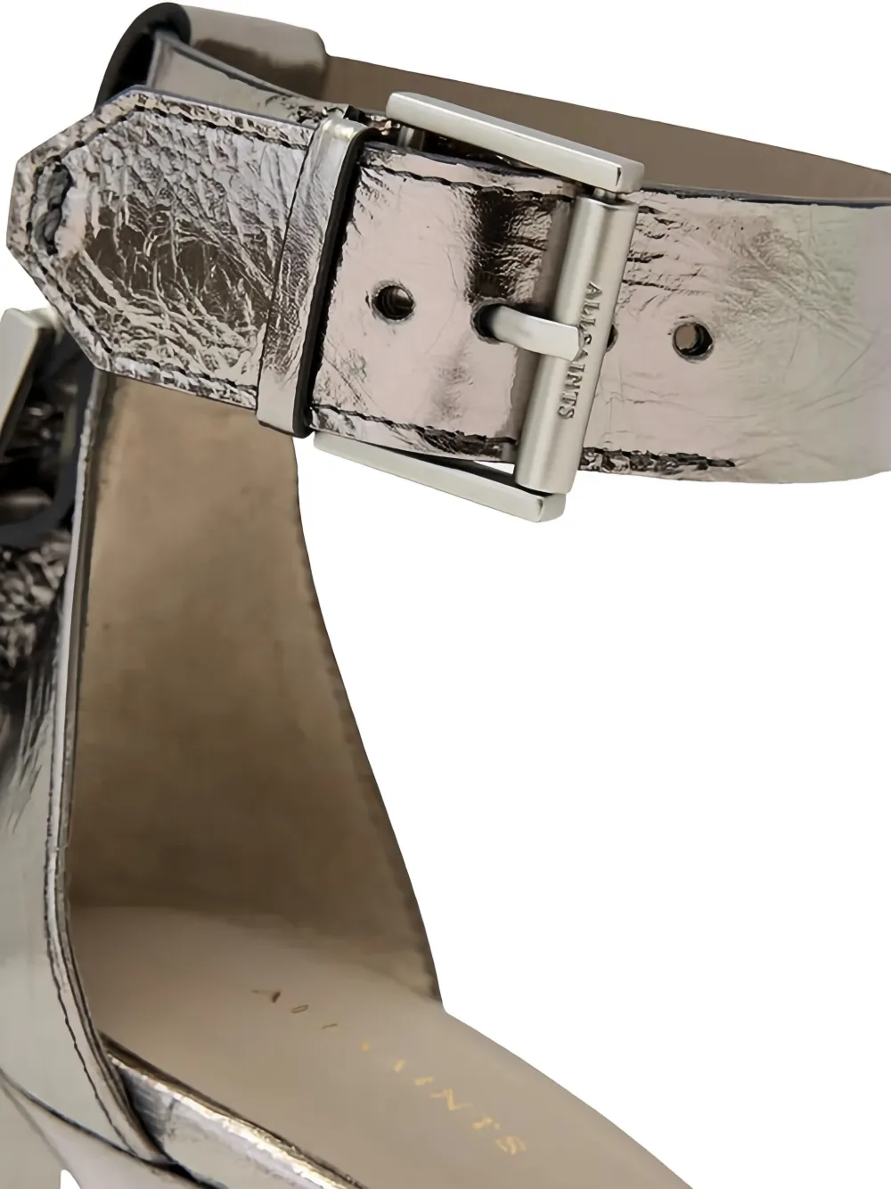 AllSaints Noir leather sandals Zilver