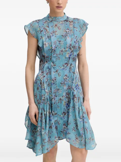 AllSaints vestido floral con volantes