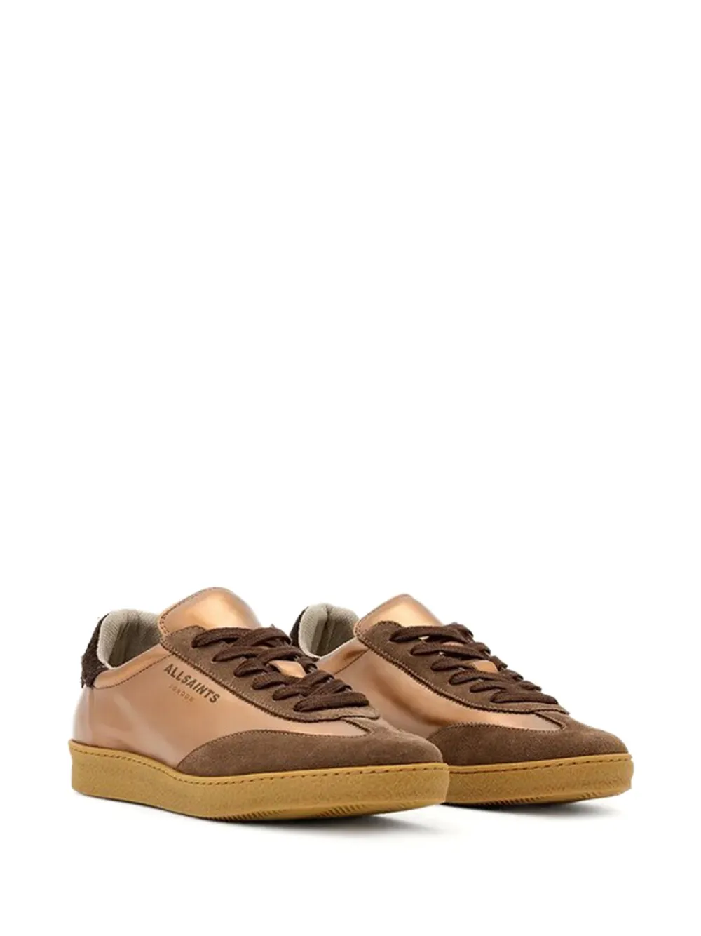 AllSaints suede panelled sneakers Oranje