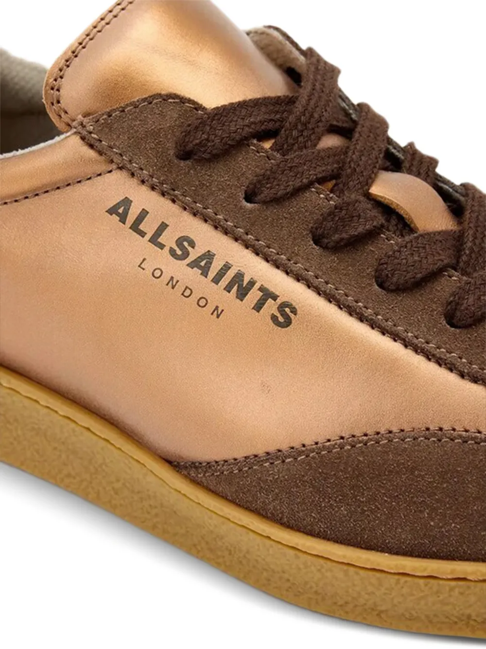 AllSaints suede panelled sneakers Oranje