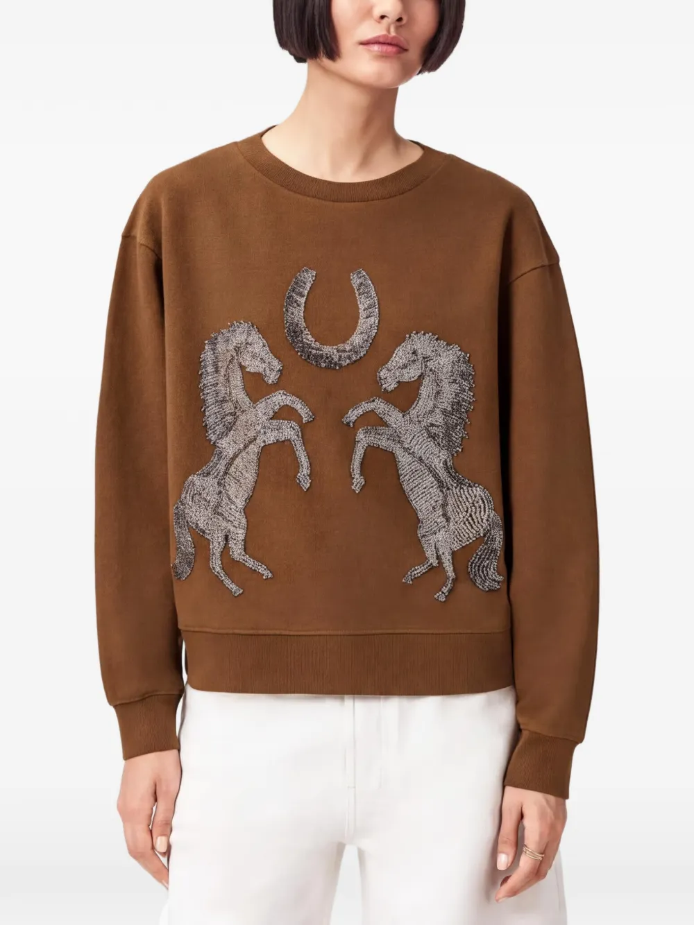 AllSaints horse-motif sweatshirt - Marrone