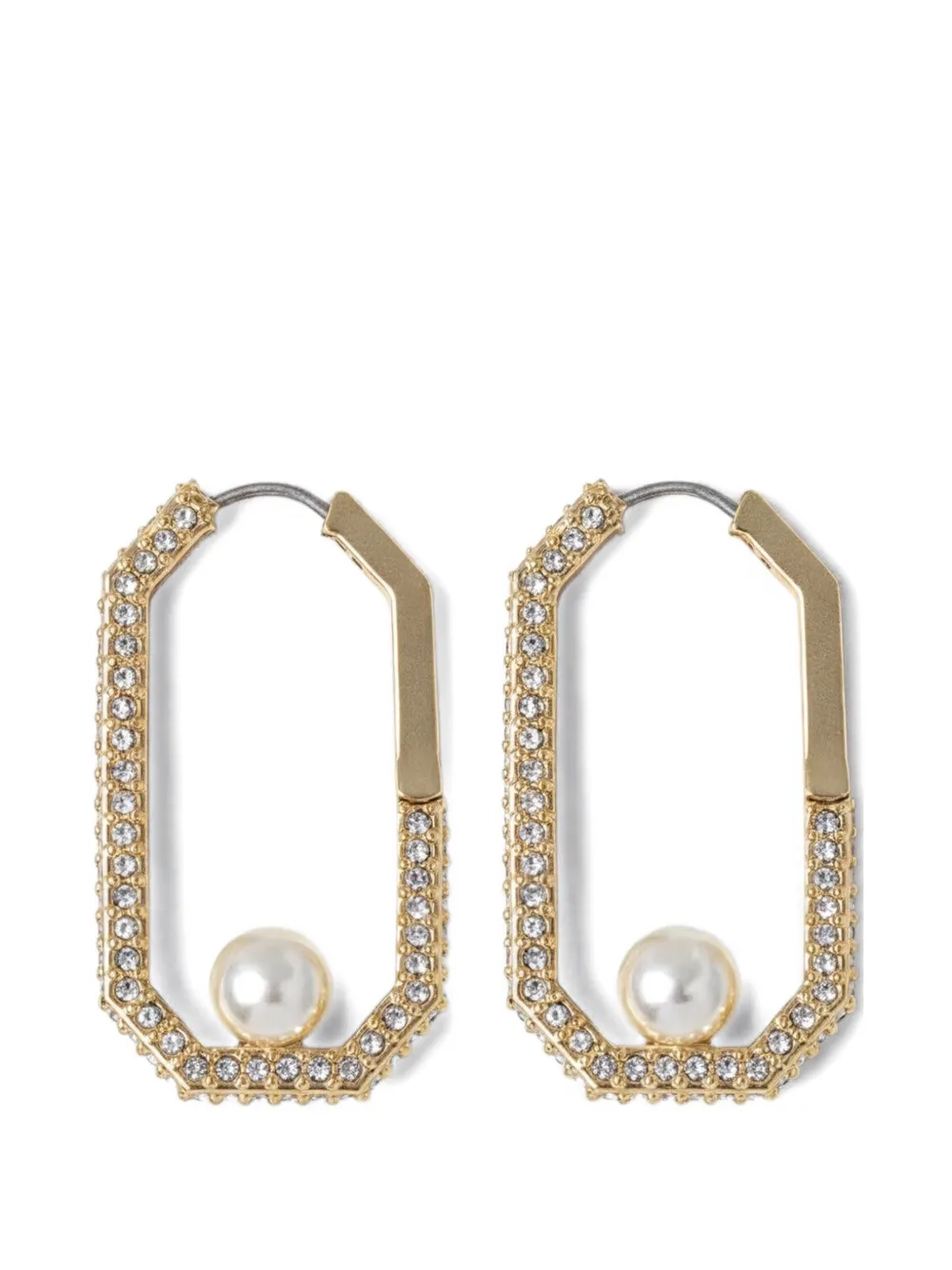 AllSaints Ellie crystal-embellished faux-pearl earrings - Gold