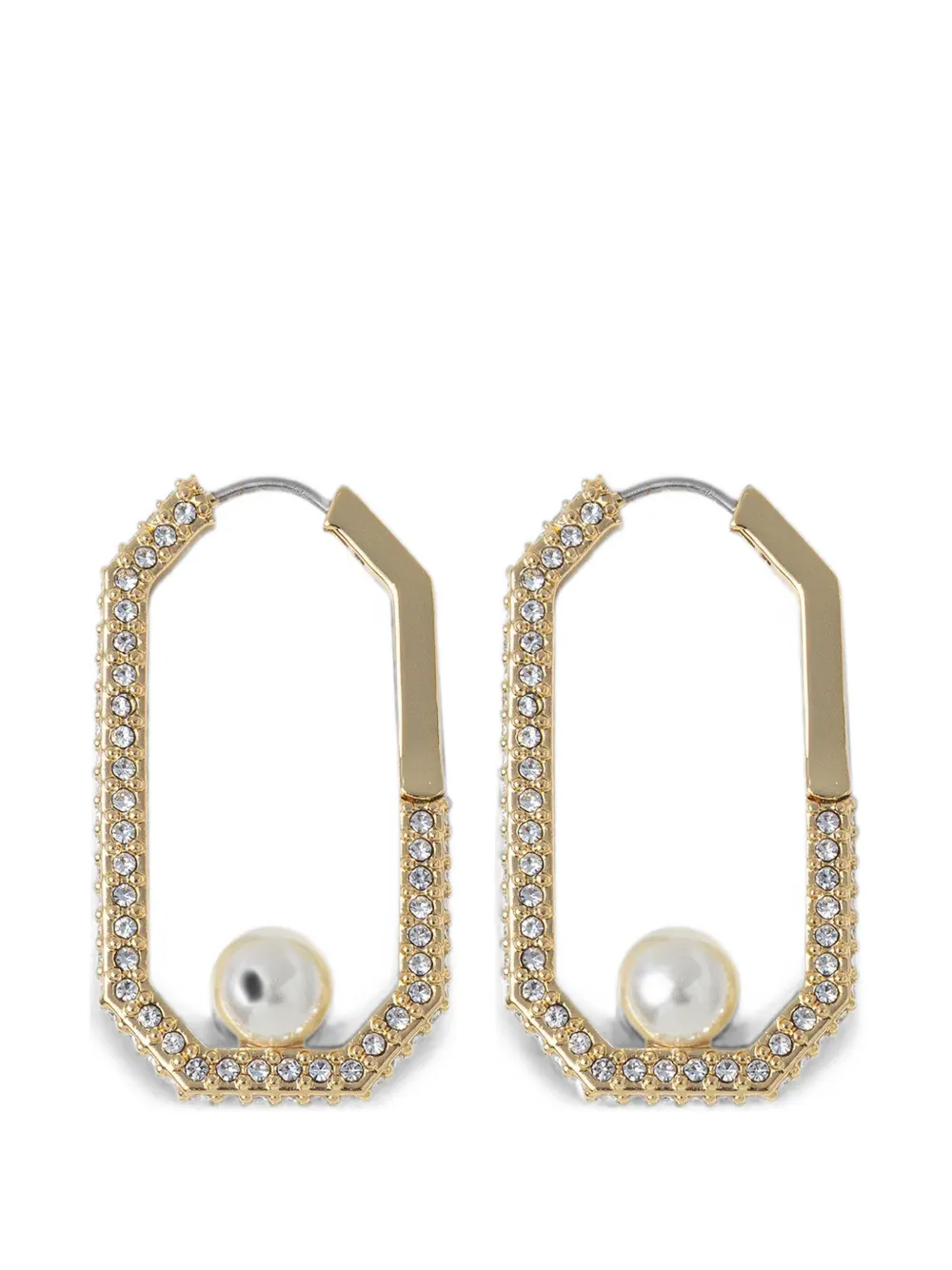 AllSaints Ellie crystal-embellished faux-pearl earrings - Gold