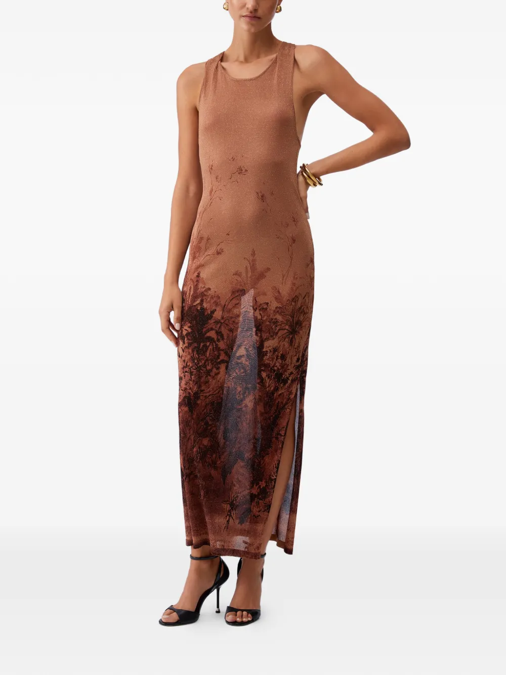  Liu Jo Printed Side-slit Dress - Neutrals 