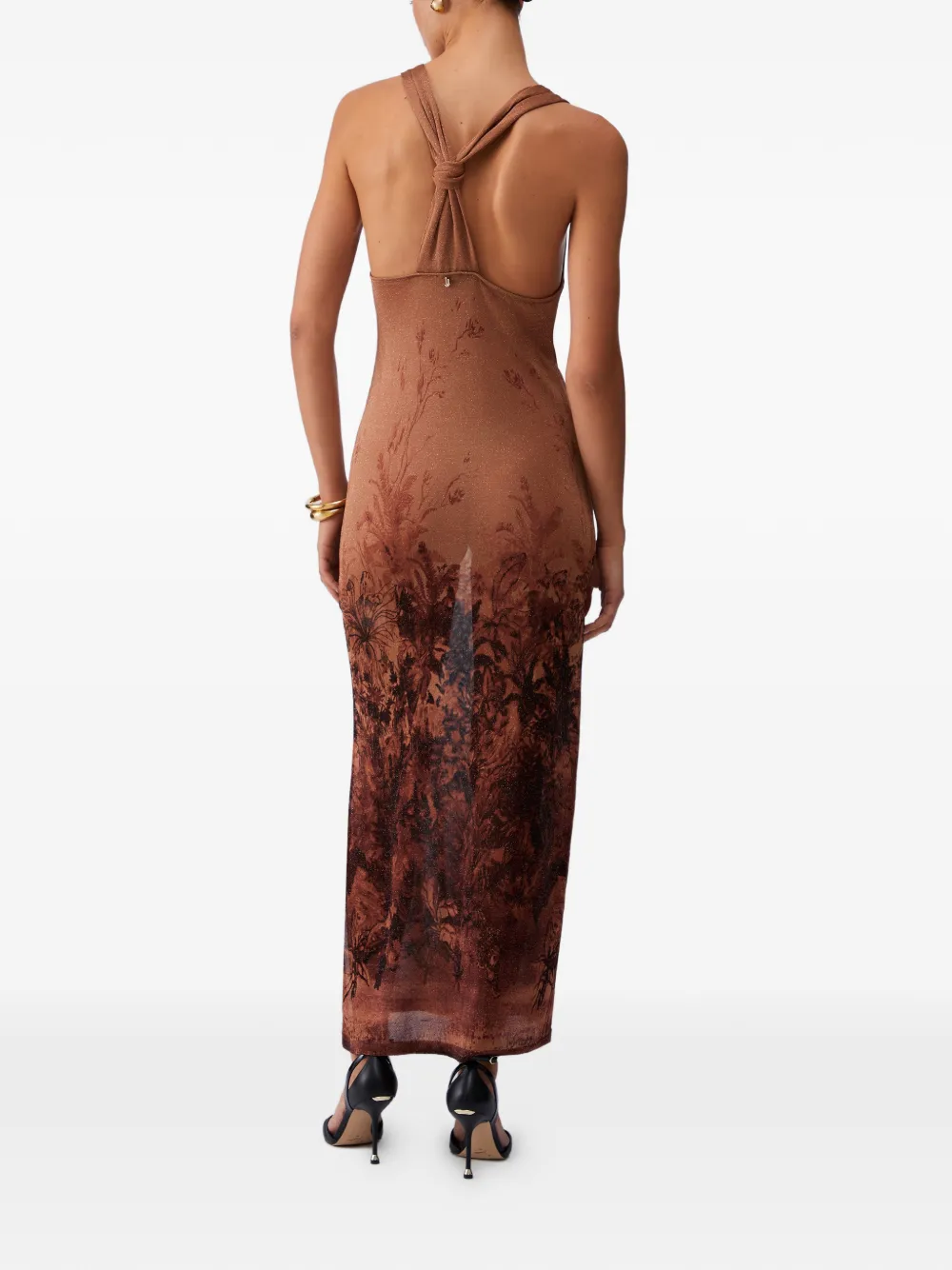 LIU JO Gebreide maxi-jurk met print Beige