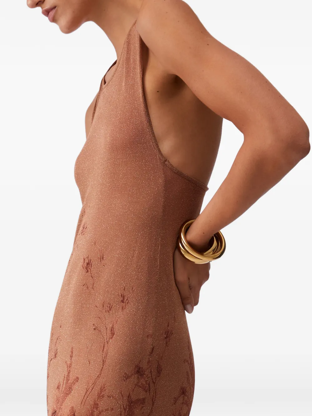 LIU JO Gebreide maxi-jurk met print Beige