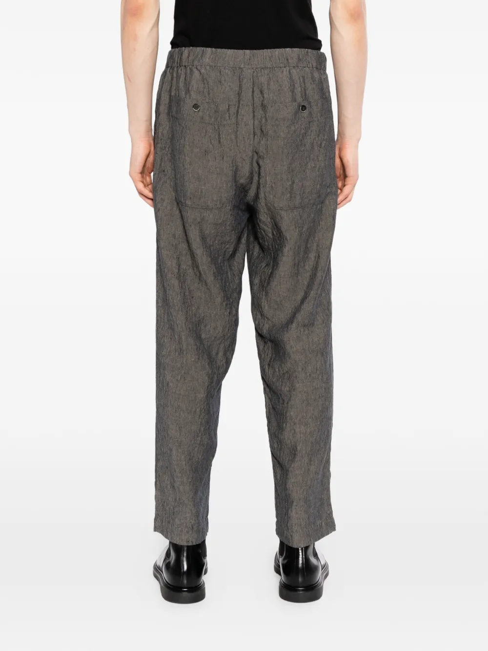 Barena Linnen broek met elastische tailleband Grijs