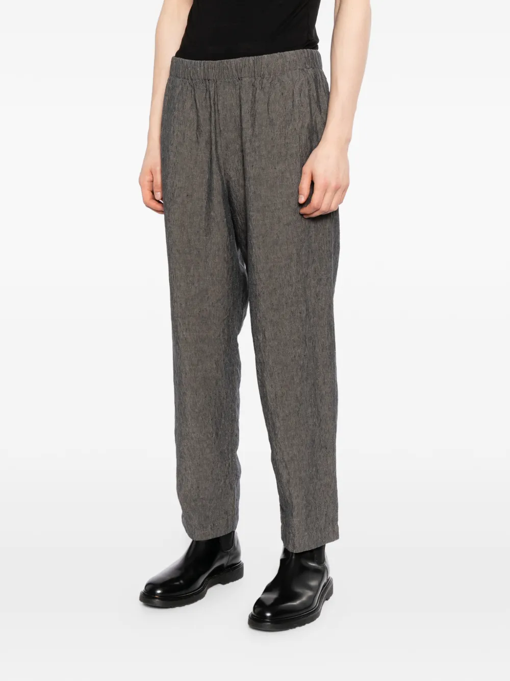 Barena Linnen broek met elastische tailleband Grijs