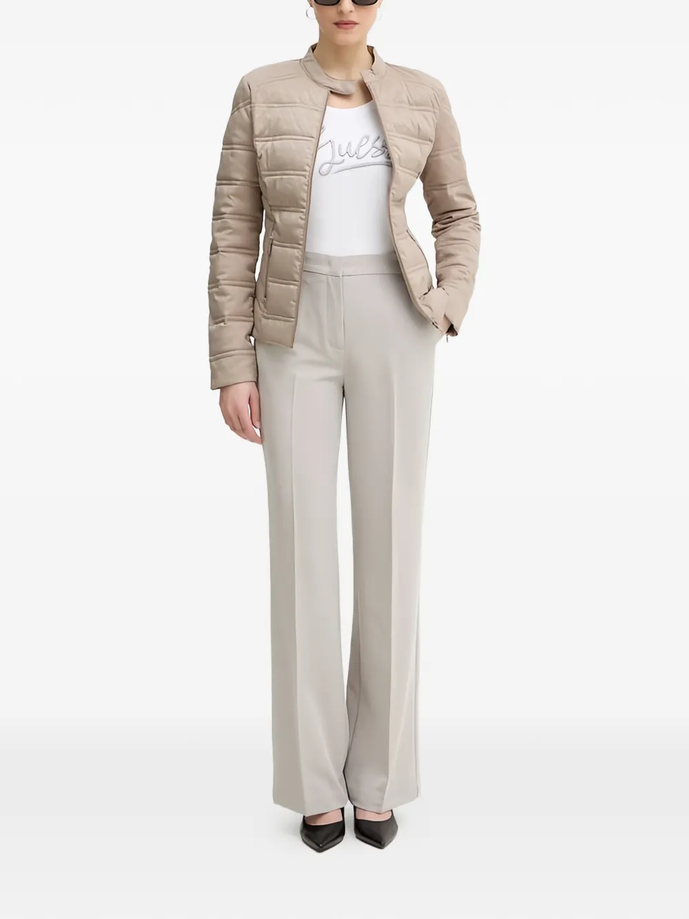 GUESS USA 4G logo puffer jacket - Neutrals