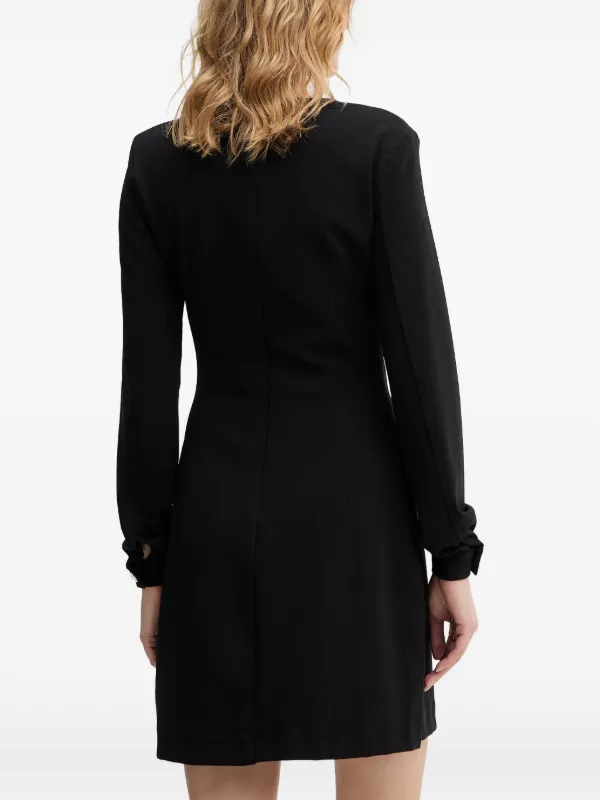 guess black mini dress GUESS USA Chrissy V-neck Belted Mini Dress | Black