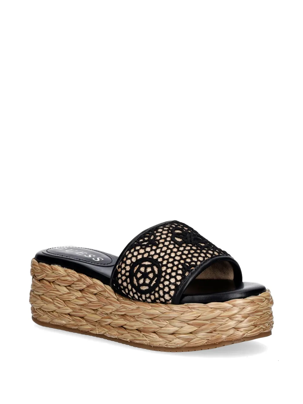 GUESS USA Binata logo-embroidered sandals Zwart