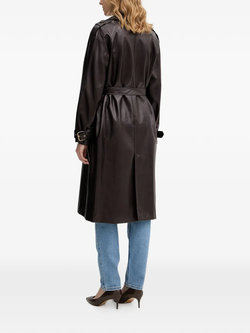 GUESS USA Trenchcoat met dubbele rij knopen en ceintuur Bruin