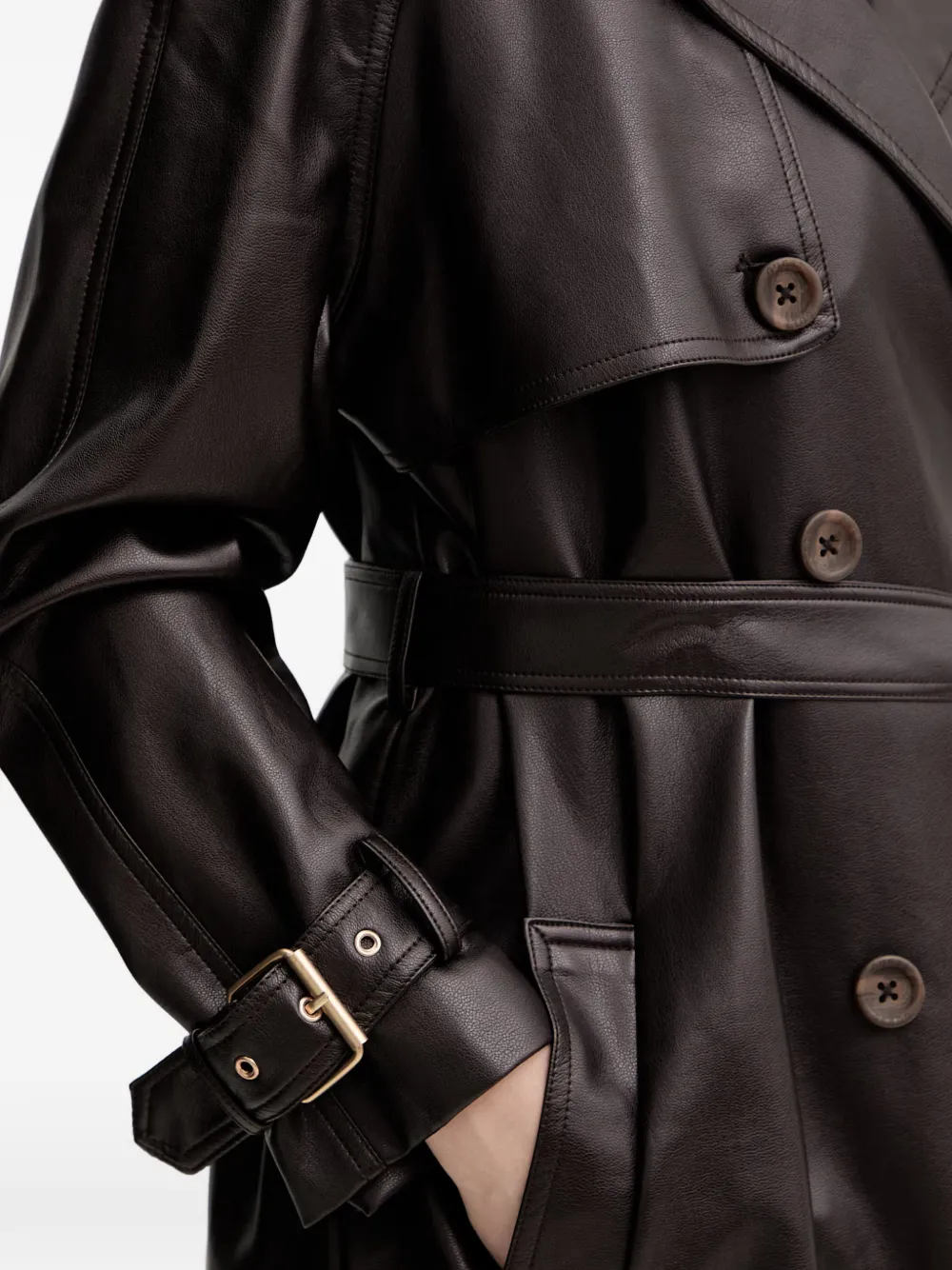 GUESS USA Trenchcoat met dubbele rij knopen en ceintuur Bruin