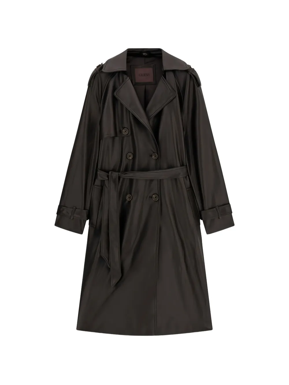 GUESS USA double-breasted belted trench coat - Marrone