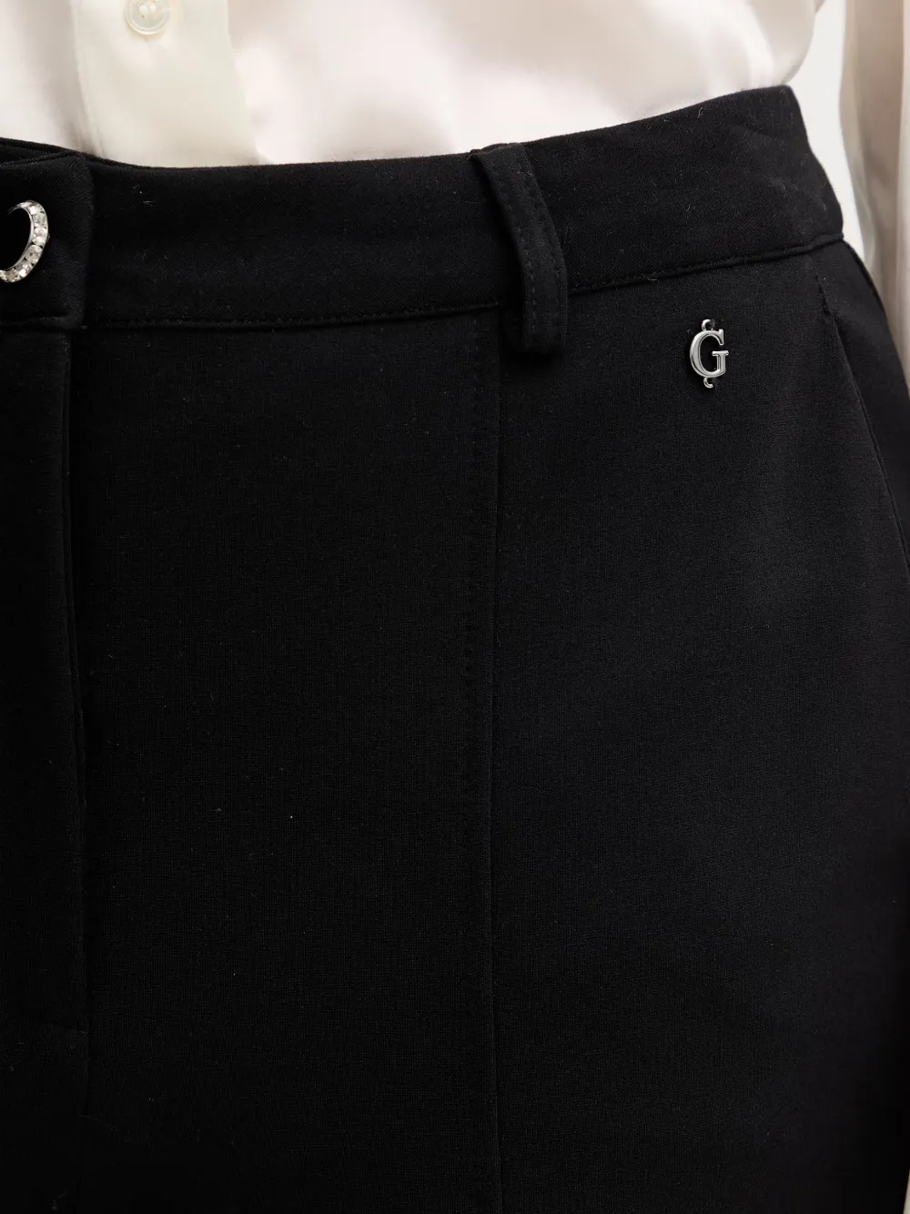 GUESS USA Broek met logoplakkaat Zwart