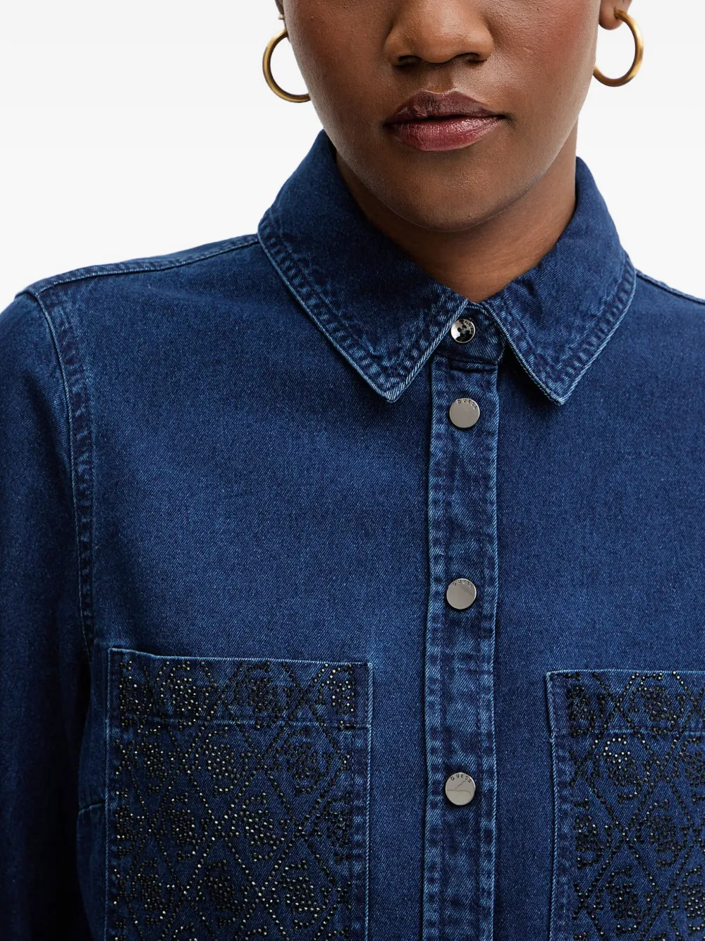 GUESS USA Monique denim blouse Blauw