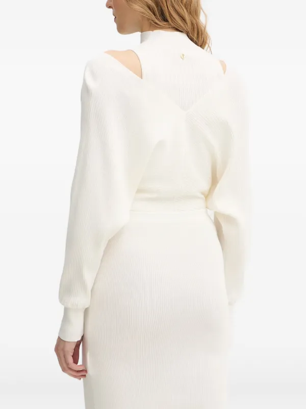 guess white knit dress USA ribbed-knit cut-out Mini | anarkali kurta set